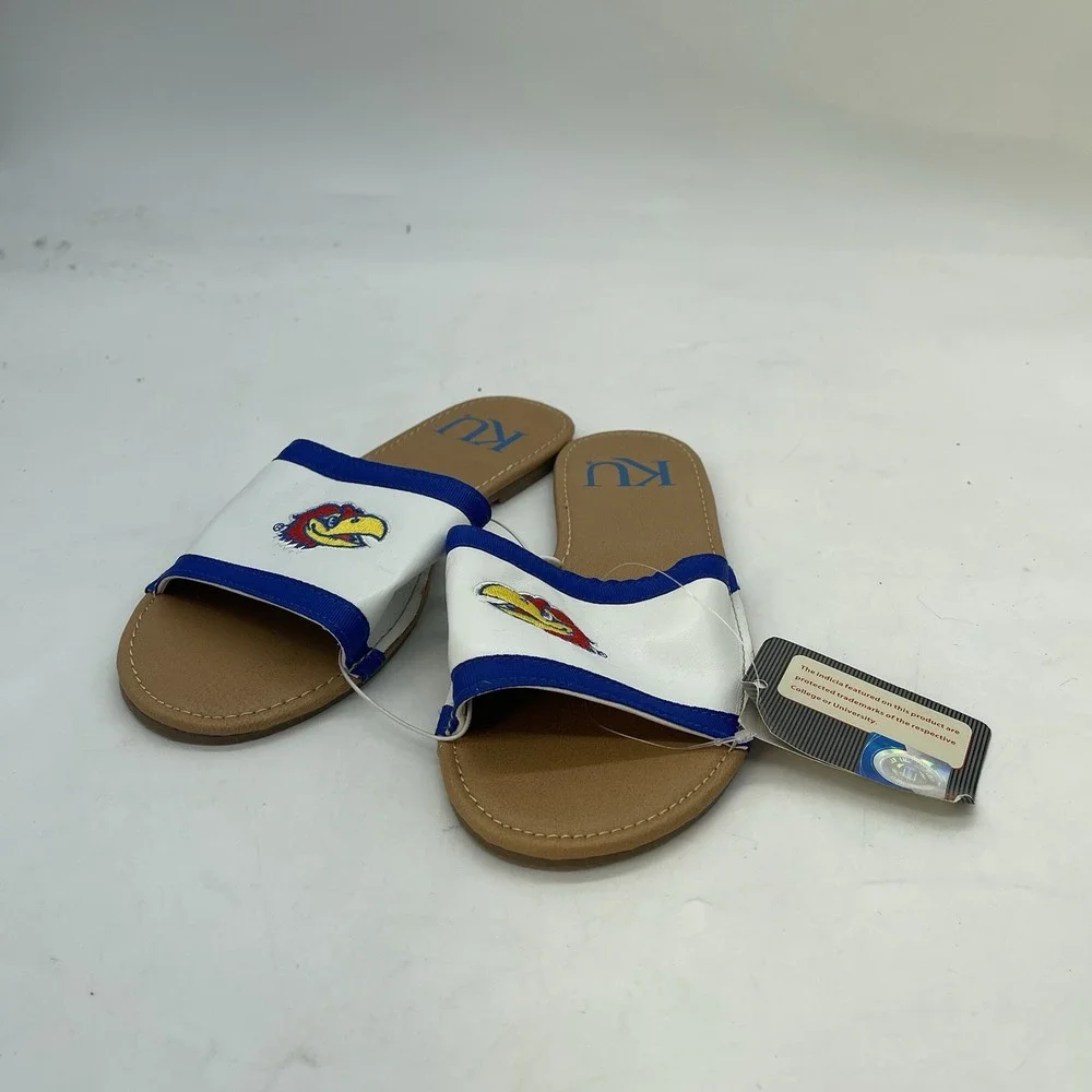 Womens 8 Kansas City Jayhawks Sandals Slip On Thong Sportswear Flip Flops
